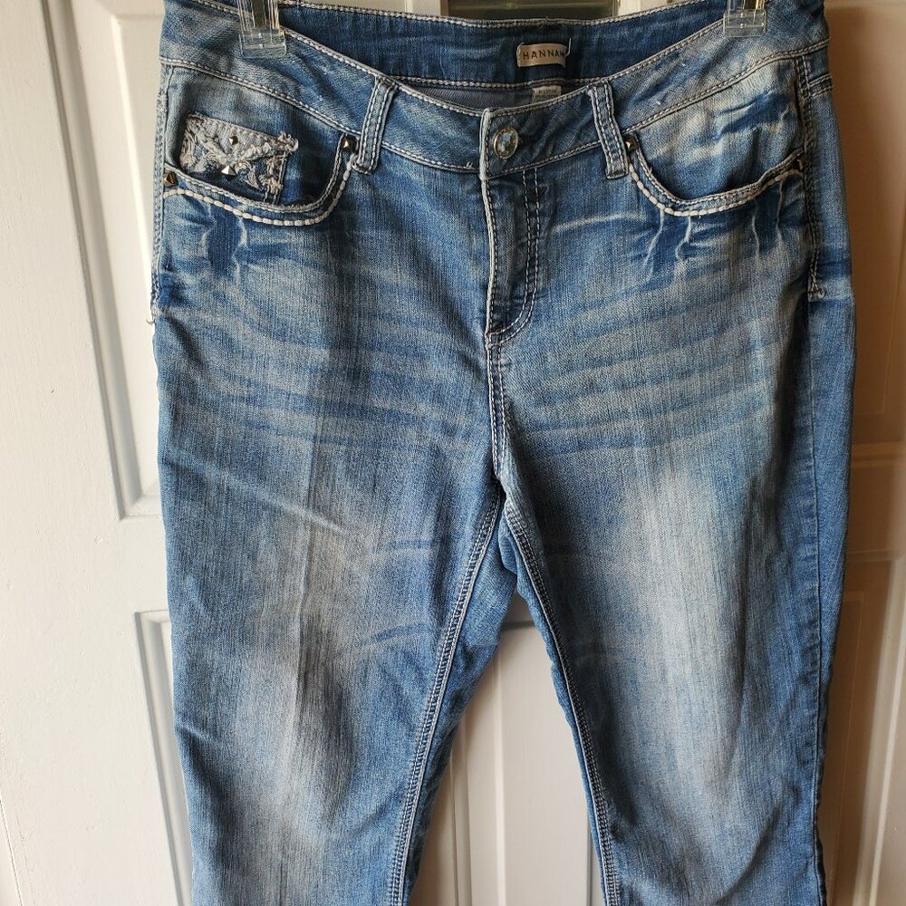 Women's Hannah Rhinestone pocket jean capris - Plus Size 16 - Used